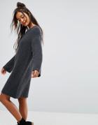 Asos Knitted Oversized Mini Dress - Gray