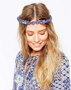 Asos Festival Flower Branch Headband - Blue