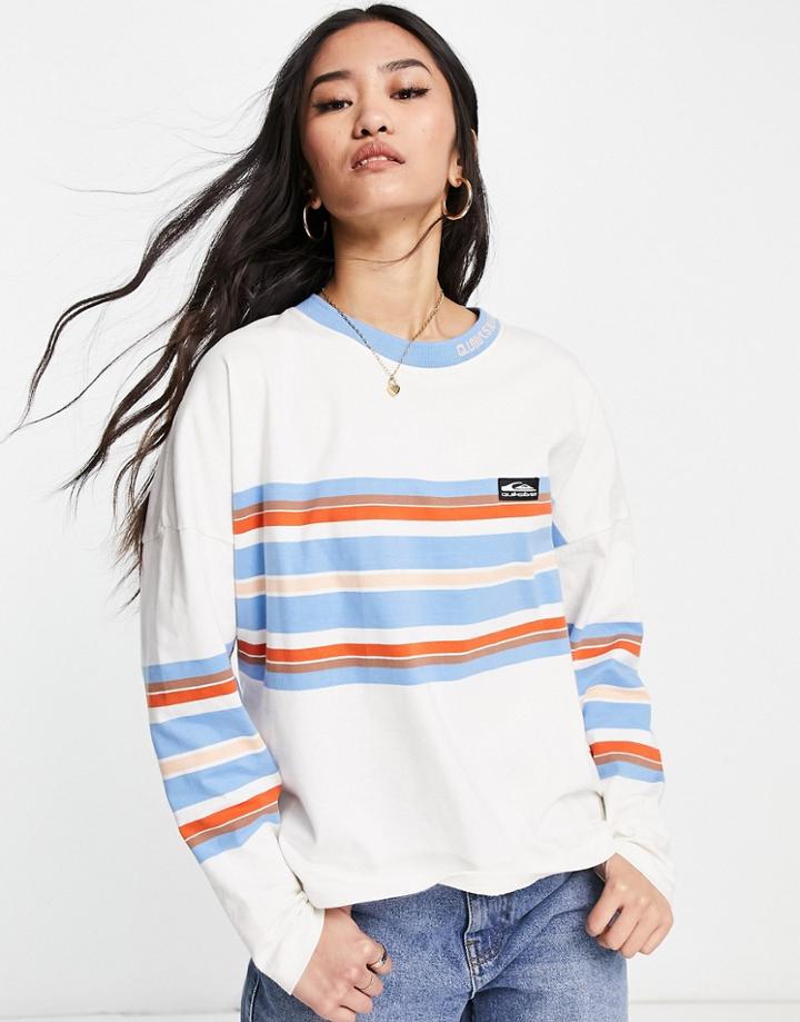 Quiksilver Spot Explorer Sweatshirt In White Stripe