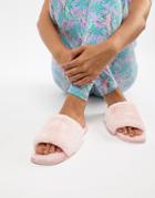Truffle Collection Faux Fur Slide Slippers - Pink