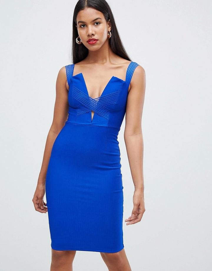 Rare Cross Strap Midi Dress - Blue