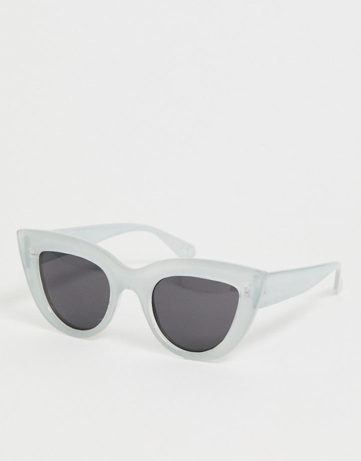 Skinnydip Olive Mint Cat Eye Sunglasses-blue