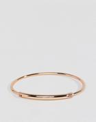Asos Design Sleek Tube Bar Hinge Cuff Bracelet - Copper