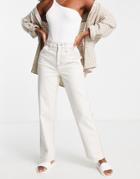 Asos Design Minimal Cargo Pants In Stone With Contrast Stitch-neutral