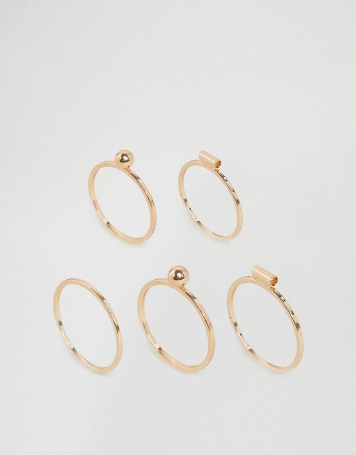 Pieces Genee Multipack Rings - Gold