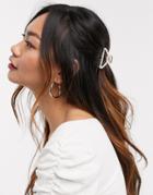 Asos Design Pearl Embellished Claw Hair Clip In Gold