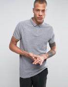 Bellfield Longline Polo Shirt In Clean Knit - Gray