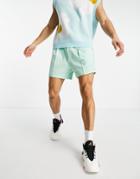 Asos Design Cropped Bermuda Smart Shorts In Mint-green