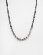 Icon Brand Turn Up Beaded Necklace - Silver