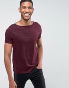 Asos T-shirt With Boat Neck - Red