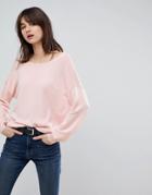 Asos Sweater With V Back Detail - Pink
