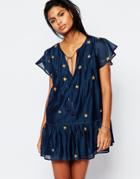 Tularosa Carson Smock Dress With Embroidered Stars