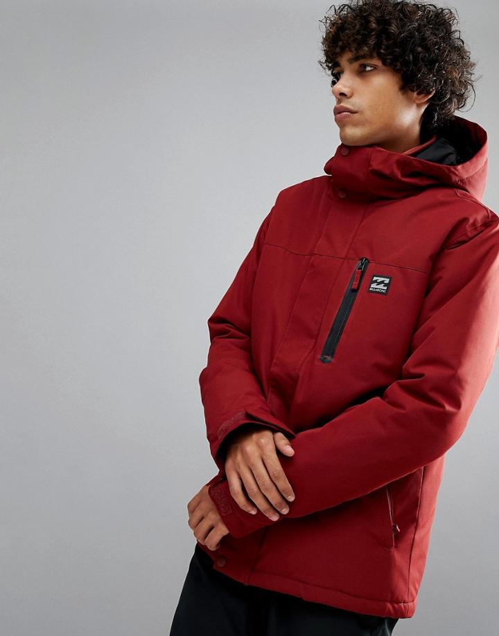 Billabong All Day Snow Jacket In Red - Red