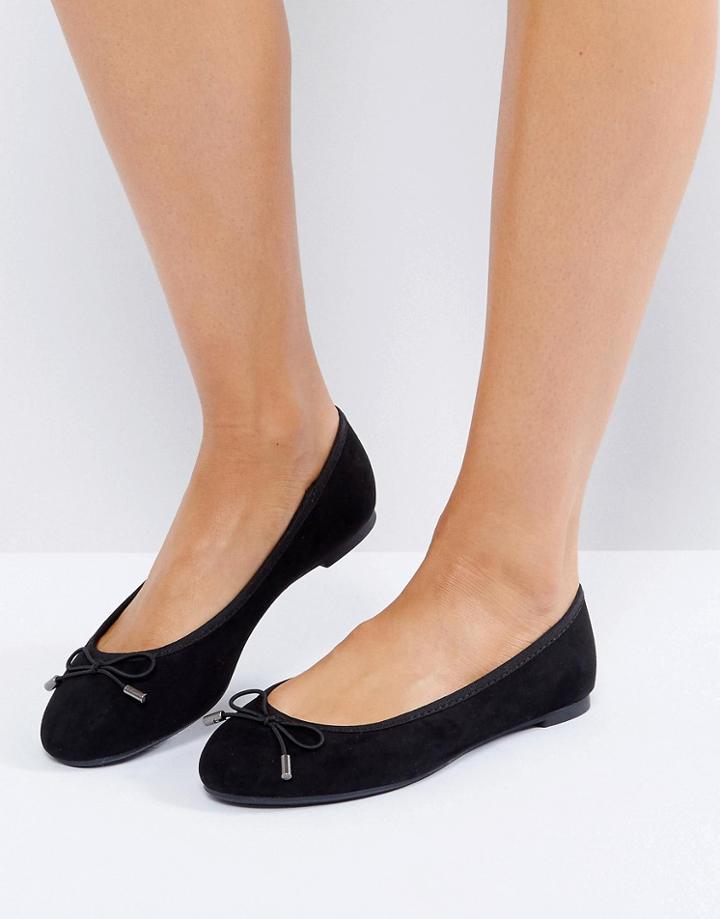 New Look Suedette Bow Ballet Pump - Black