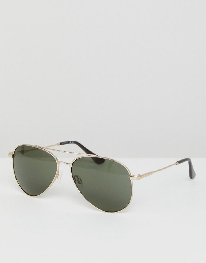 Esprit Aviator Sunglasses In Gold - Gold