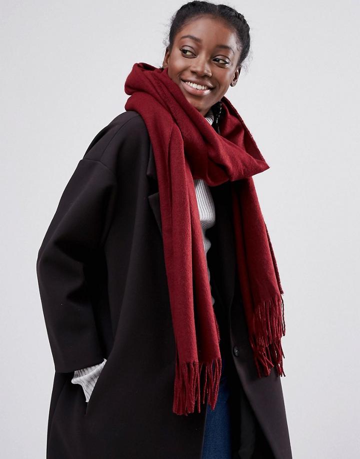 Monki Tassel Detail Scarf - Red