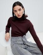 Selected Femme Roll Neck Sweater - Brown