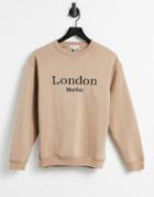 In The Style X Lorna Luxe London Oversized Sweatshirt Top In Camel-green