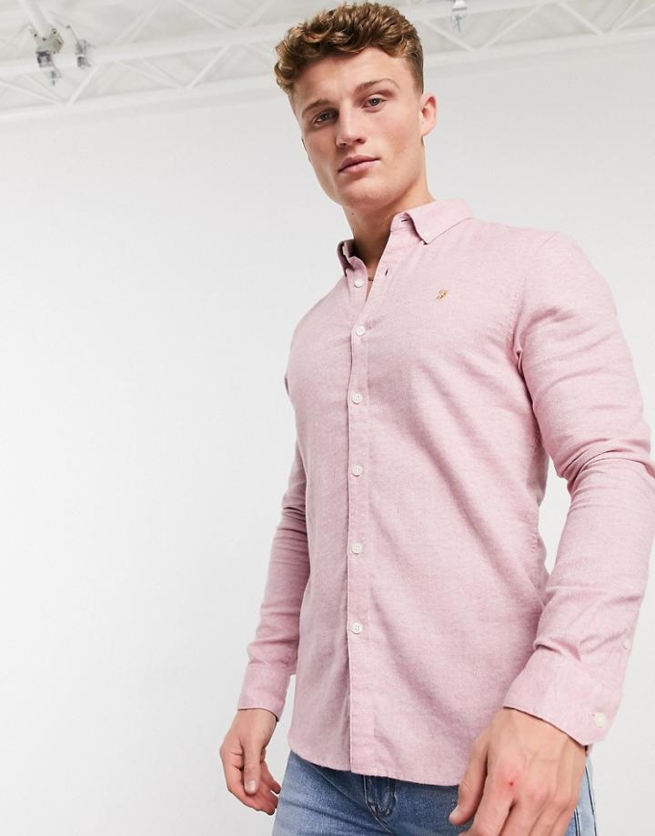 Farah Kreo Slim Long Sleeve Shirt-pink