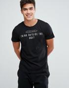 Tom Tailor T-shirt With Slogan Print - Black
