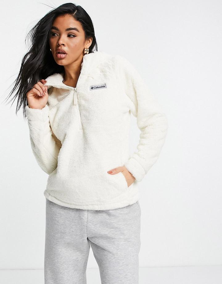 Columbia Bundle Up 1/2 Zip Hoodie In Cream-neutral