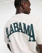 Topman Oversize T-shirt With Alabama Print In Gray-grey