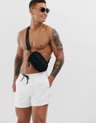 Asos Design Swim Shorts In White In Short Length