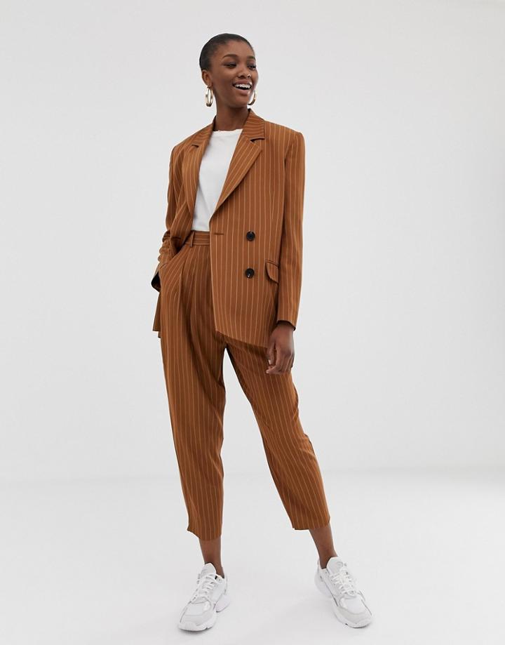 Asos Design Pinstripe Tapered Suit Pants - Multi