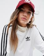 Adidas Logo Cap In Burgandy - Red