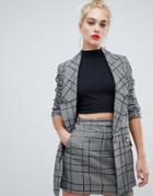 River Island Sequin Check A-line Mini Skirt In Gray
