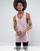 Reclaimed Vintage Inspired Tank In Pink With Paisley Print - Pink