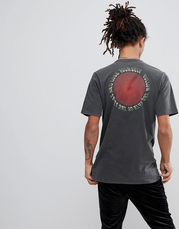 Volcom T-shirt With Large Back Print - Black