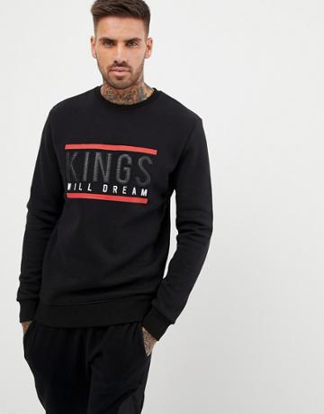 Kings Will Dream Sweatshirt With Chest Logo In Black - Black