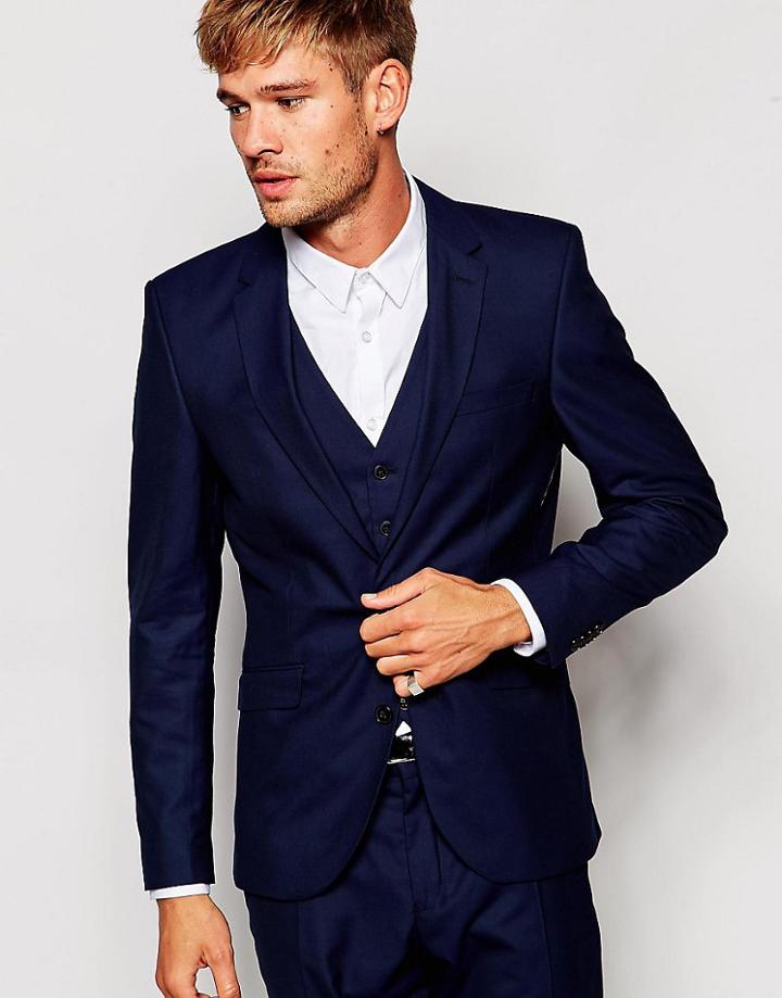 Selected Homme Wedding Suit Jacket In Slim Fit - Navy