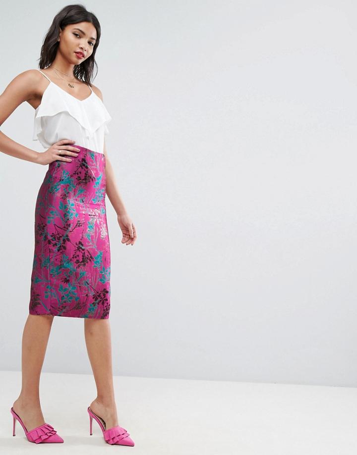 Asos Jacquard Pencil Skirt - Multi