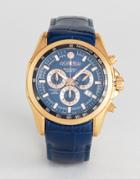 Roamer Watch With Rose Gold Detail Black Leather Strap - Black