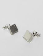 Ted Baker Cornered Crystal Block Cufflinks In Silver - Clear