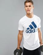 Adidas Logo T-shirt In White Br4054 - White