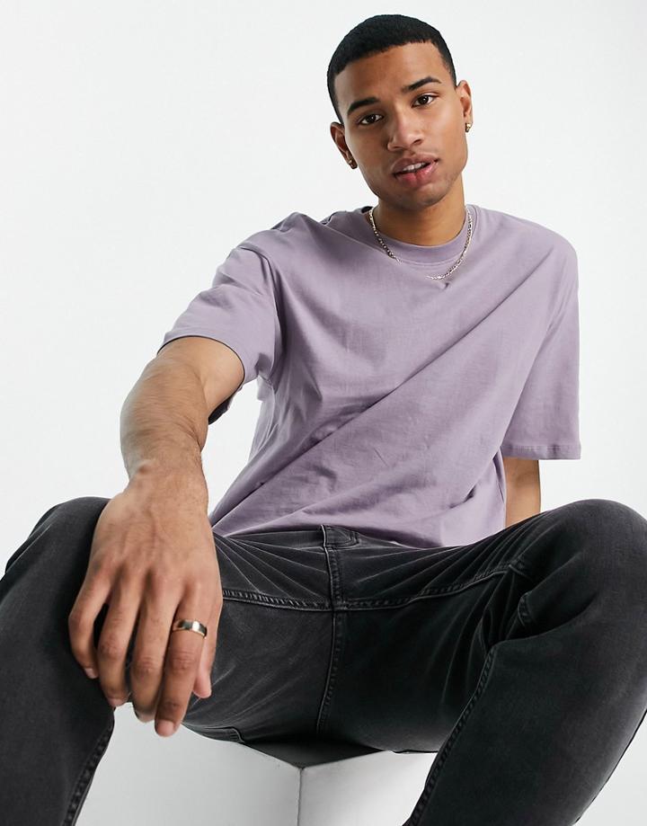 Jack & Jones Originals Oversized T-shirt In Lilac-purple