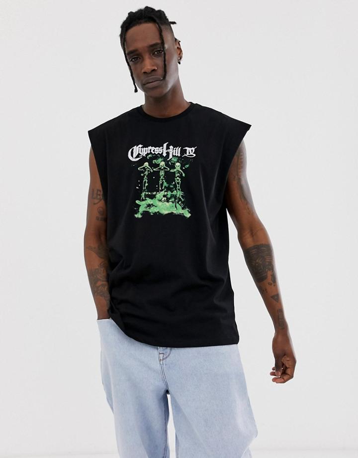 Asos Design Cypress Hill Oversized Tank-black