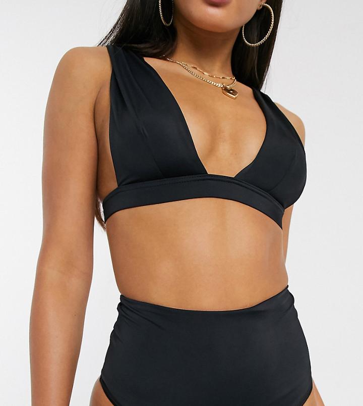 Asos Design Recycled Tall Mix And Match High Waist Bikini Bottom In Black