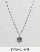 Asos Design Sterling Silver Necklace With Praying Hands Pendant - Silver