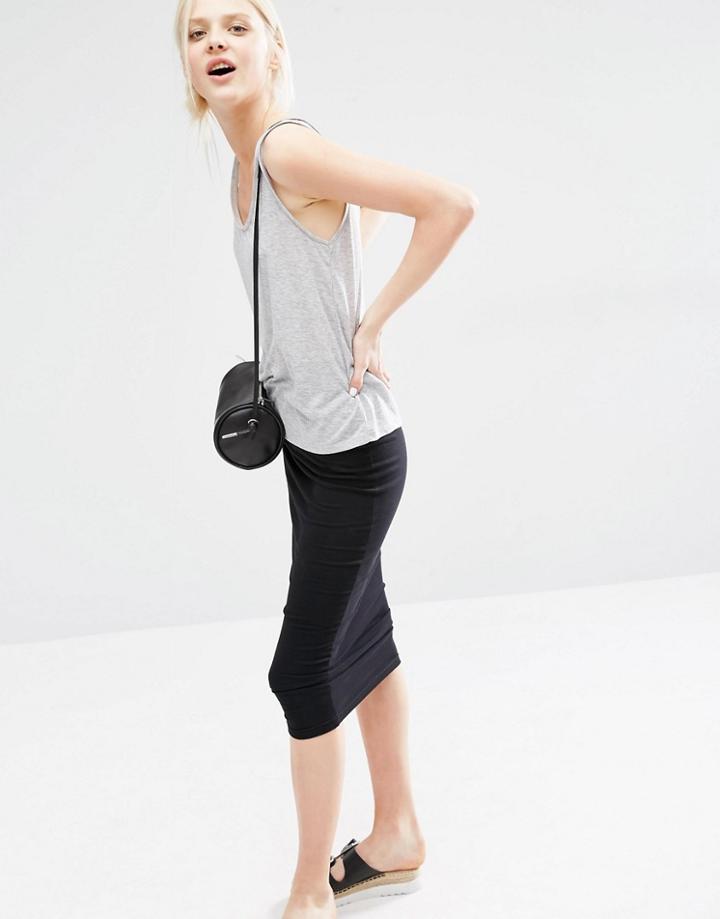 Monki Ribbed Tank - Gray