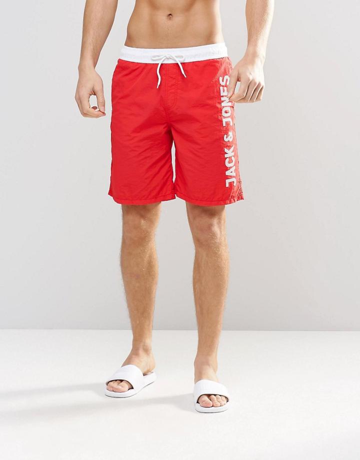 Jack & Jones Swim Shorts Logo - Red