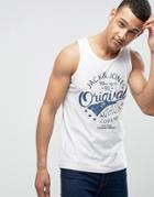 Jack & Jones Originals Tank With Graphic Print - White