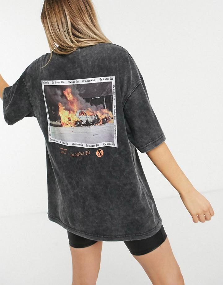 The Couture Club Graphic T-shirt In Gray-grey