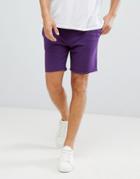 Pull & Bear Jersey Shorts In Purple - Purple