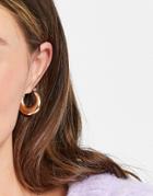 Designb London Teardrop Hoop Earrings In Gold