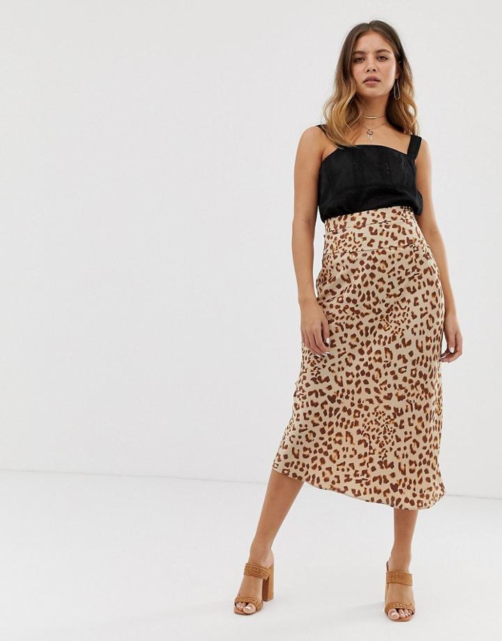 Free People Normani Printed Bias Cut Skirt-multi
