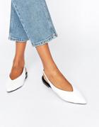 Asos Lychee Slingback Pointed Ballet Flats - White